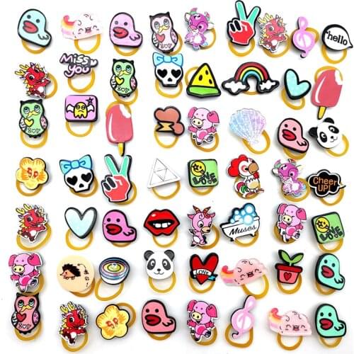 50 Pcs New Pet Dog Hair Bows Rubber Bands Handmade Cute Mix Patterns Yorkshire Dog Hair Bows Accessories Pet Supplies