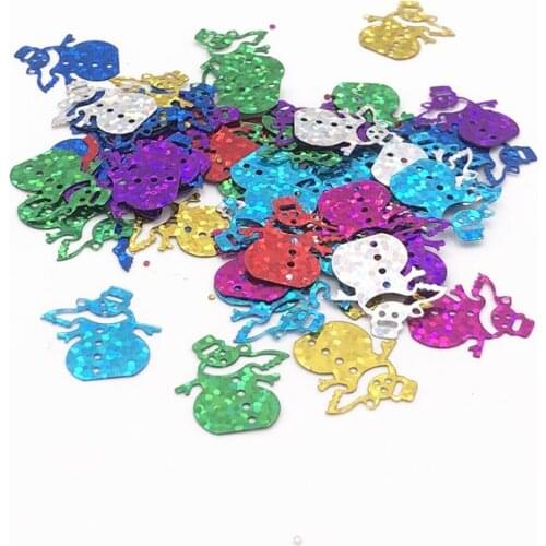 100pcs/pack 20mm Snowman Loose sequins Mixed color Paillettes Sewing Wedding Craft,Women DIY Garment Lentejuelas Accessories