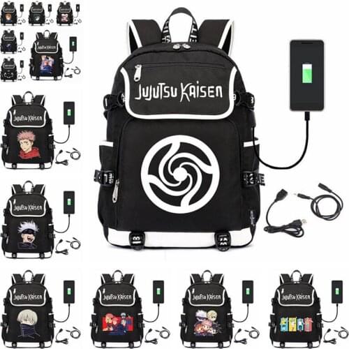 Anime Jujutsu Kaisen Itadori Yuji USB Backpack Bag Travel Book School Bags Cosplay Men Student School Package Backpacks Gift