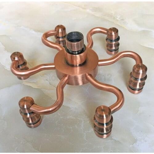 Antique Red Copper Bathroom Shower Head Rainfall Overhead Top Shower Sprayer Wsh220