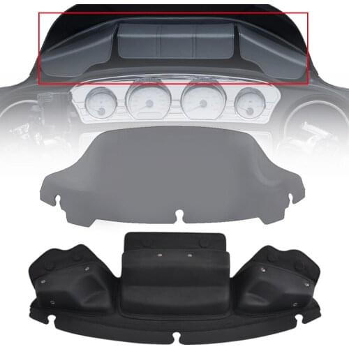 Motorcycle 7" Smoke Windshield &Three-Pocket Fairing Pouch Windshield Bag For Harley Electra Street Glide Touring Bike Trike Tri