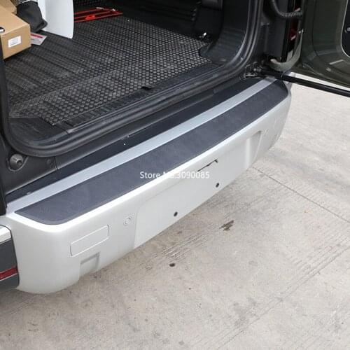 For Land Rover Defender 110 2020 2021 ABS Black Car Rear Bumper Plate Cover Trim Stickers Auto Accessories