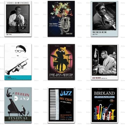 Count Basie Jazz 1976,Music Vintage Poster,Guca Trumpet,Nat King Cole 1946,Louis Armstrong Jazz,Home Decor Prints WallArt Canvas