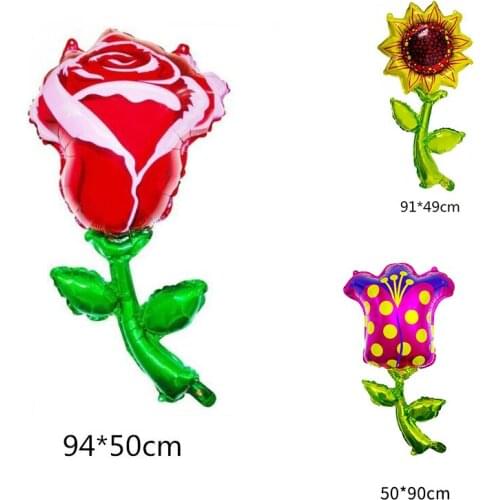 2pcs Rose Flower Sunflower Foil Balloons Wedding Party Decoration Adult Kids Birthday Party Decoration Air Globos baby shower