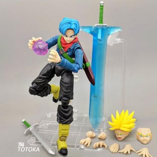 Dragon Ball SHF Super Saiyan Trunks Joints Movable Action Figure Model Toys Copy Version Anime Figure Trunks Ornament