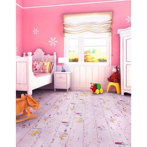Wooden Floor Children Girls' Bedroom Photography Backdrops Photo Props Studio Background 5x7ft