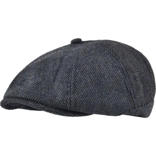 VOBOOM Wool Blend Tweed Flat Cap Fall Winter Newsboy Caps Men Herringbone Gatsby Headwear Newsie 8/4 Cabbie Hat 111