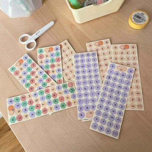 Colorful Letter Stickers korean Waterproof Decals Labels Alphabet Sticker Scrapbooking Planner Journaling Diary Decoration