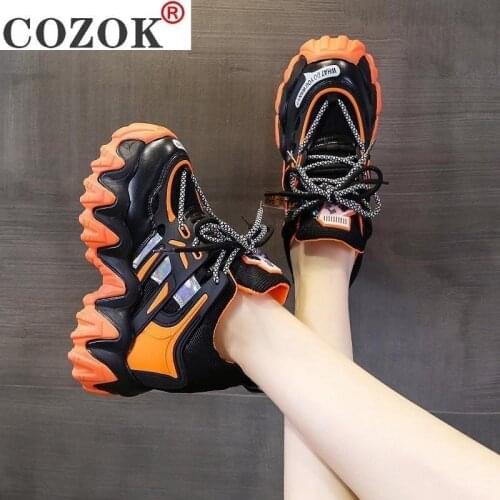 2021 Spring New Breathable Mesh Women Casual Shoes Fashion Comfortable Lace Platform Sneakers Women Vulcanized Shoes Woman