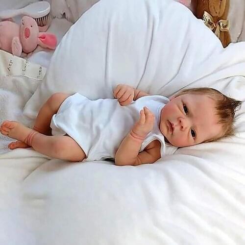18inch Reborn Baby Dolls Handmade Newborn Doll Full Silicone Body Doll L4MC