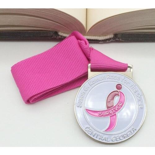 Custom Red Ribbon Medal Hot Sale Round Paint Medal with Ribbon
