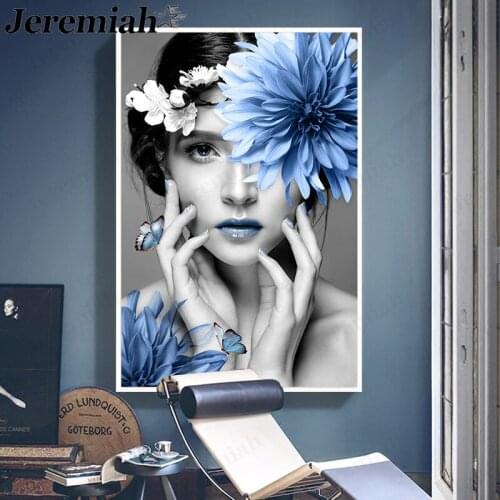 Fashion Beauty Canvas Poster Flower Character Creative Painting Wall Art Picture Print Modern Room Home Decoration Accessories