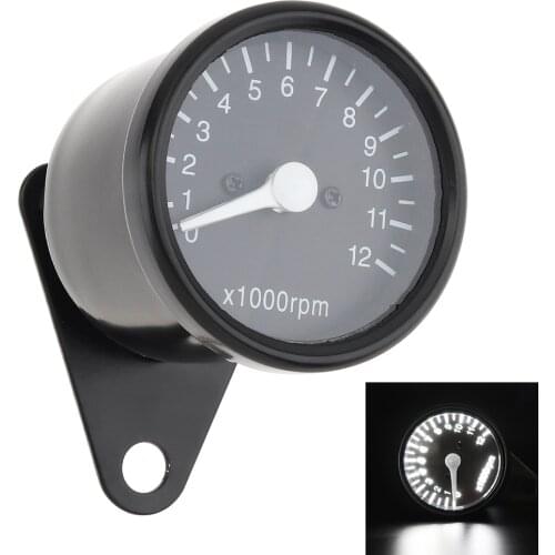 Motorcycle Tachometer 12V Black LED Back Light Metal Shell Speedometer for Motorcycle Universal Motorcycle Instrument