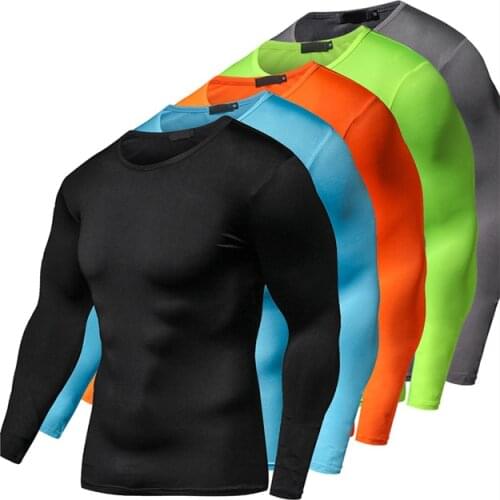 2019 Summer Autumn Male Running T-shirt Tights Long Sleeve Tops & Tees Men Compression Shirt Fitness Quick Drying Sports t shirt