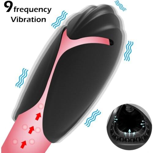 Male Masturbator Vibrator Penis Delay Trainer Delay Ejaculation Oral Climax Glans Stimulate Massager Pussy Adult Sex Toy For Men