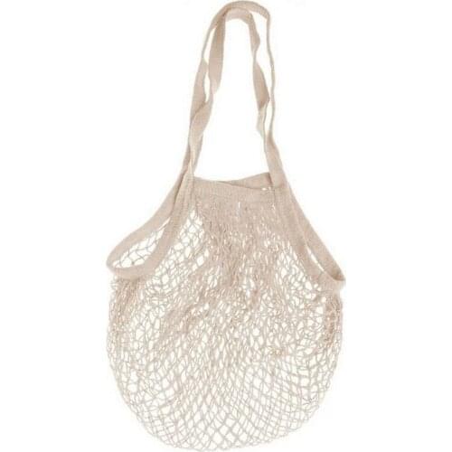 New 1PC Portable Reusable Grocery Bags For Fruit Vegetable Bag Cotton Mesh String Organizer Handbag Handle Net Shopping Bag Tote