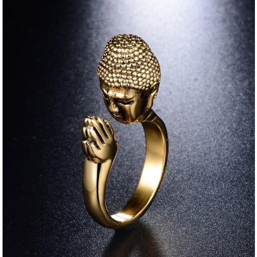 The founder of Buddhism Buddha Ring for Men Women 316L Stainless Steel Ring India Jewelry Size 6-13