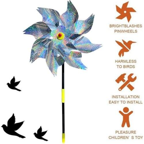 Bird Repeller Windmill Deterrent Silver Pinwheel Garden Tools Garden Lawn Yard Pinwheels Reflective Sparkly Bird Deterr