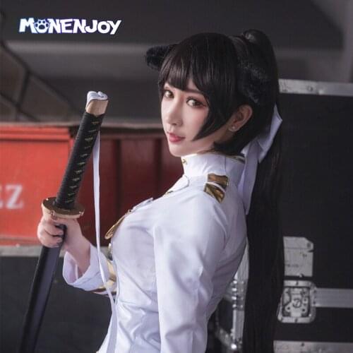 Monenjoy Azur Lane IJN Takao Cosplay Wig Heavy and Special Black Ponytail Cos Hair