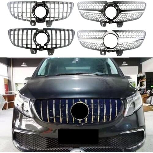 Front Racing Facelift Grille Upper Grill For Mercedez-Benz V-Class W447 2020 2021 GT Diamond