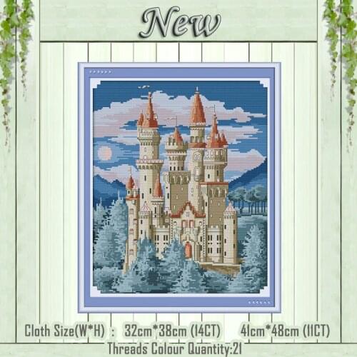 Castle scenery diy decor painting counted printed on the canvas DMC 11CT 14CT kit Chinese Cross Stitch embroidery needlework Set