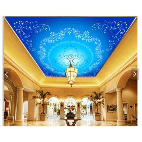 Custom 3d photo wallpaper 3d ceiling wallpaper murals Condole carries on the mural frescoes on the ceiling 3d room wallpaper