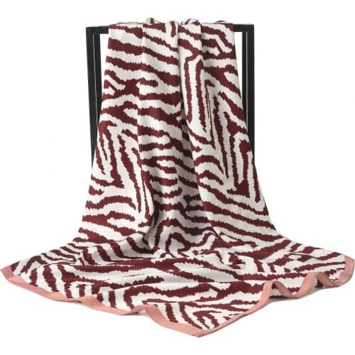 Simple and Fashionable Shawl Zebra Pattern Twill Ladys Head Scarves Black and White Stripe Womens Generous Scarf