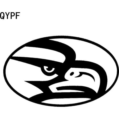 QYPF 15CM*9.2CM Cartoon Oval Eagle Retro-reflective Car Sticker Decal Black Silver Vinyl C15-0867