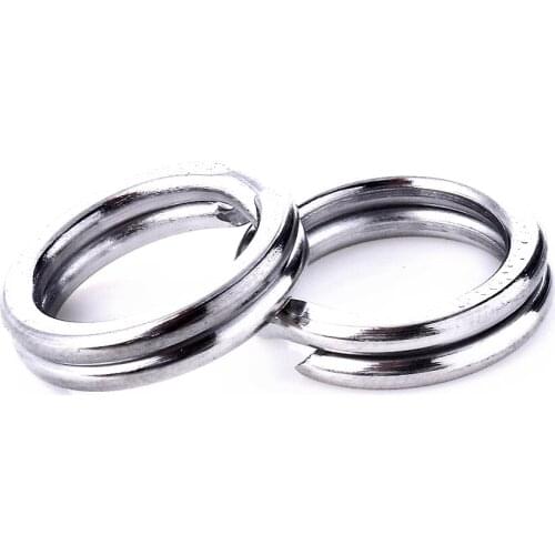 HENGJIA 50pcs Stainless Steel Fishing Split Rings Lure Solid Ring Loop For Blank Crank Bait Connectors Tackle Tool Kit