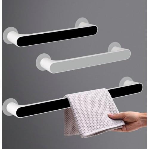 Self-adhesive Towel Rack Towel Hanger Towel Bar Kitchen Bathroom Shelf Wall Mounted Punch Free Bathroom Organizer