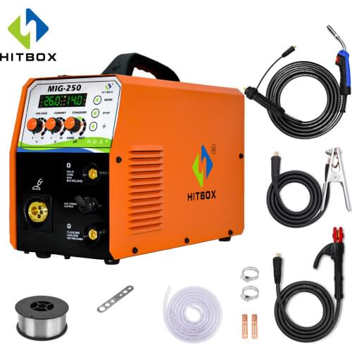 HITBOX Mig Welder New Arrival 220V Digital Display Precise Control MIG-250 MIG ARC TIG 3 in 1 Gas Gasless 2T 4T Welding Machine