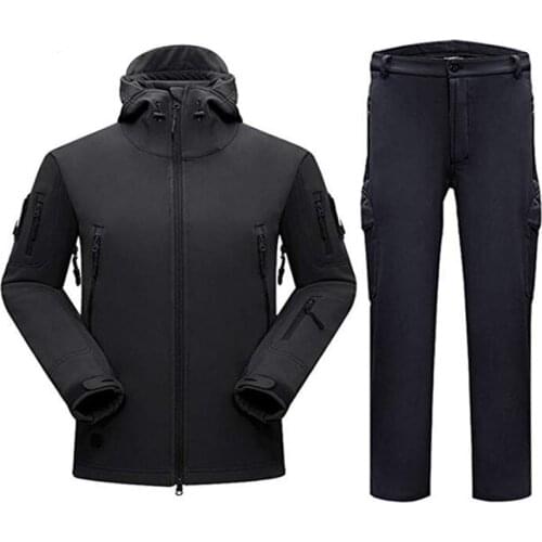 Softshell TAD Tactical Sets Men Outdoor Hiking Clothes Military Hunting Camouflage Suit Camping Waterproof Hooded Jacket+Pants