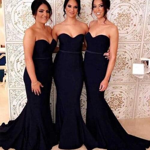 Gorgeous Custom Made Long Black Sweetheart Mermaid Women Wedding Guest Bridal Bridesmaid Dresses 2021