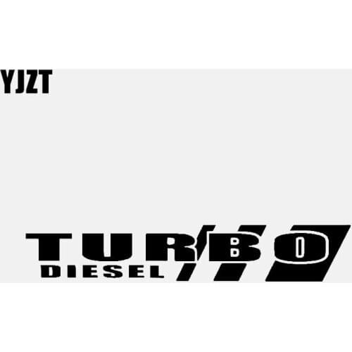 YJZT 15CM*2.6CM TURBO DIESEL Personality Car Sticker Vinyl Decal Black/Silver C3-0837