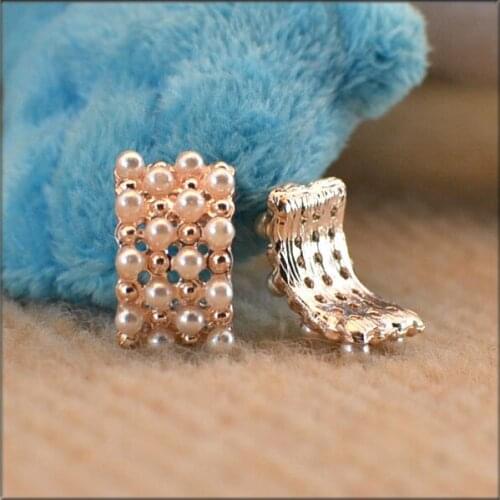 1621611 , 1pcs , 1cm*1.6cm , Alloy Pearl Beads costume jewelry accessories material, curved alloy rhinestone bow ornament