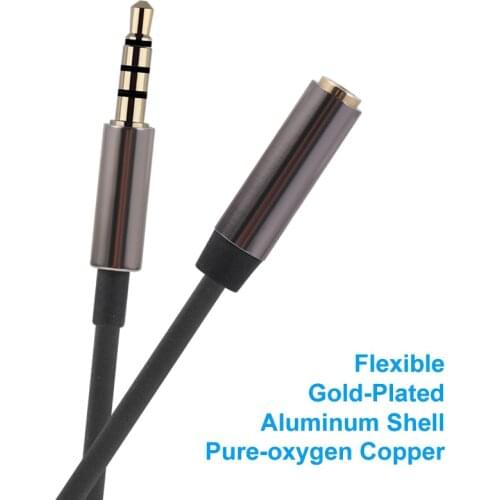 New 1/2/3/ m Stereo 3.5mm Audio Jack Extension Cable Universal Headphone Extension Male to Female Headphone Aux Cord 4 Pole