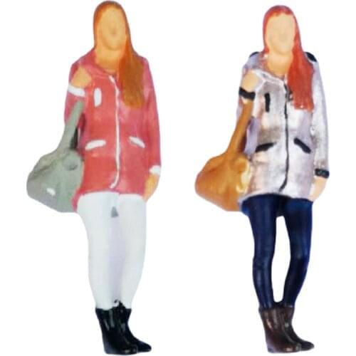 1pc Tiny People Figures, 1/64 Scale Model Train People Hand Painted Fashion Girl