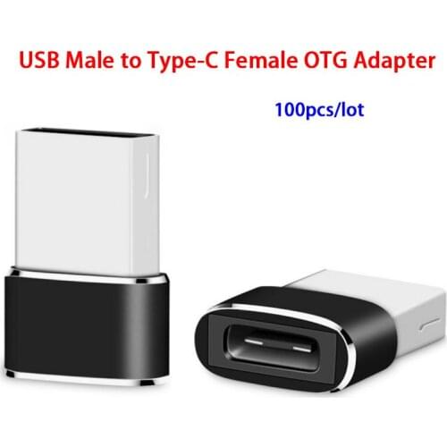 100pcs/lot USB To Type C OTG Adapter For Macbook Samsung S20 Data Transmission Charging Adapter USB Male To Type-c Female OTG