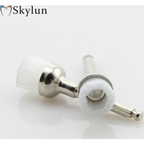 100PCS Dental Polishing Brush Latch style flat bowl white nylon prophy brush Dentist Prophylaxis nylon brush PB370