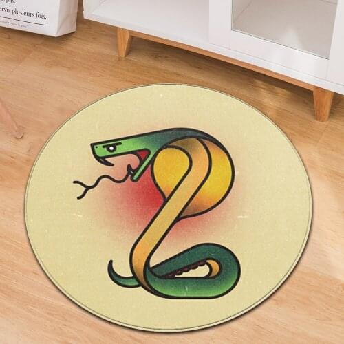 40 / 60 / 80 / 100cm Big Round Floor Mat Home Decor Velvet Ourdoor Living Room Desk Carpet Mats and Rugs Snake Cartoon