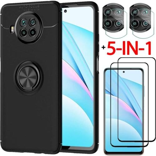 5-in-1, phone cases for mi 10 t pro xiaomi mi 10t lite shockproof magnetic ring silicone cover mi-10t pro glass case mi10t pro