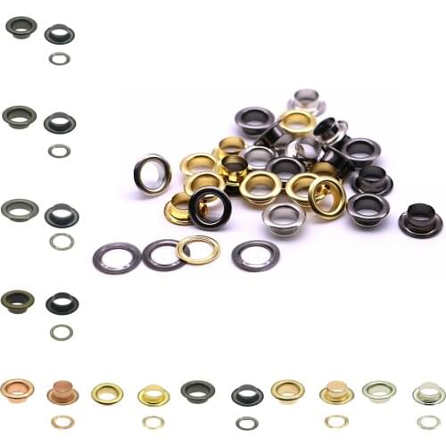 50 sets/pack(Outer diameter)13mm (internal)8mm (high)5mm brass grommet eyelets color gold Silver grey black
