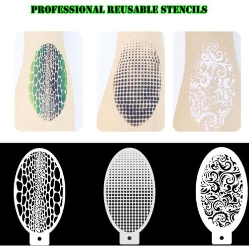 Bowitzki 9pcs Reusable Face Paint Stencils for Body Painting Halloween Party Makeup Temporary Tattoos Stencils