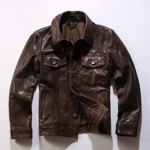 9161 Rock Can Roll Read Description! Asian Size Mens Good Quality Stylish Genuine Sheep Leather Jacket