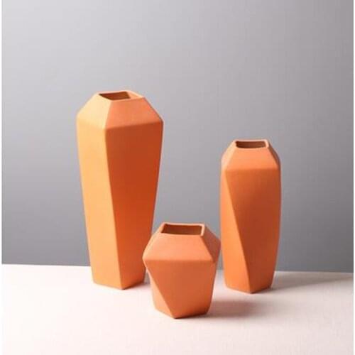 American country orange ceramic vase, home office restaurant bar desktop decoration crafts, modern furnishings