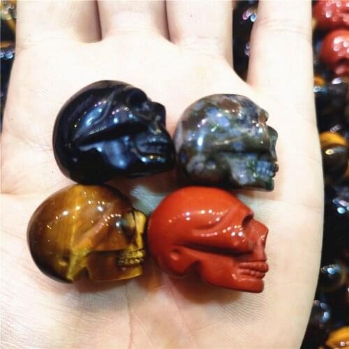 Free Shipping gemstone natural quartz healing crystal skull mini decoration Top quality