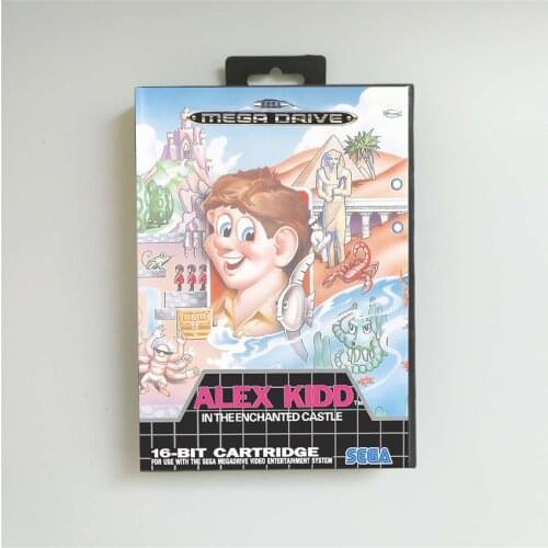 Alex Kidd in the Enchanted Castle EUR Cover With Retail Box 16 Bit MD Game Card for Sega Megadrive Genesis Video Game Console