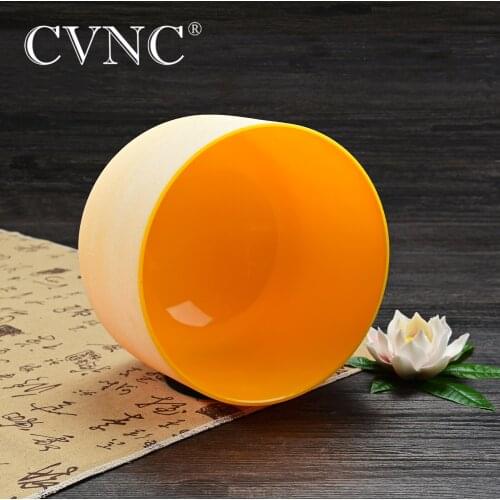 CVNC 440Hz or 432Hz 14 Inch Third Eye Crown Root Navel Solar Heart Throat Chakra Quartz Crystal Singing Bowl