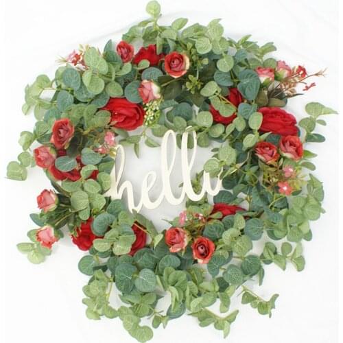 Rose Flower Wreath Wedding Party Supplies European Style Door Hanging Accessories Spring Decoration Artificial Plants