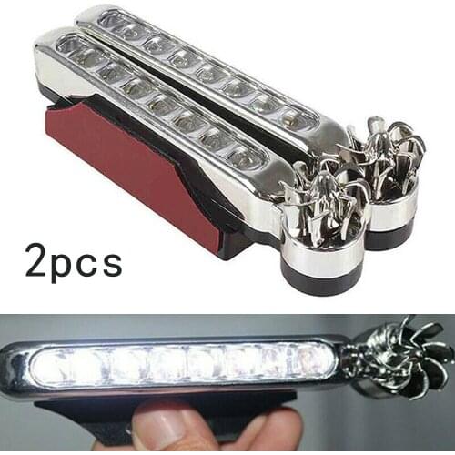 2pcs LED Car DRL Daytime Running Lights Wind Power 8-LED Waterproof Strip Auto Headlights Car White Driving Day Lights